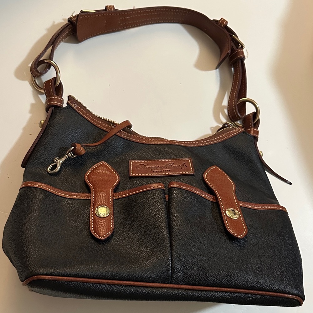 Dooney & Bourke Black and Brown Small Lucy Bag